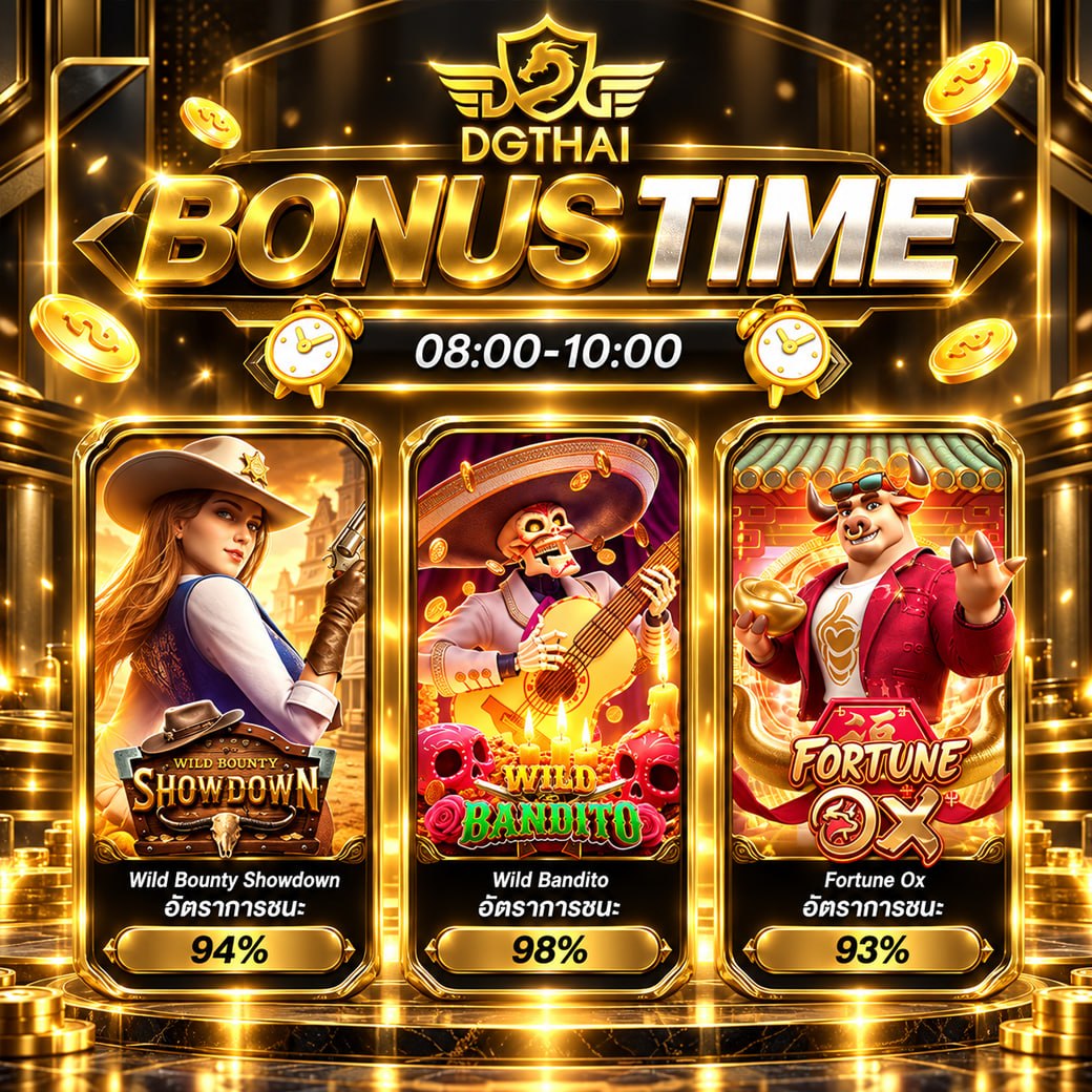BONUS TIME รอบ 08:00-10:00 — Wild Bounty Showdown 94% / Wild Bandito 98% / Fortune Ox 93%
