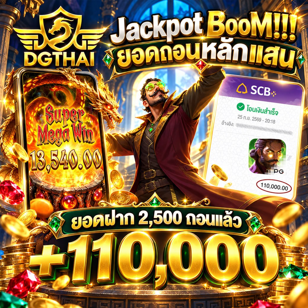 DGTHAI Jackpot BooM!! ยอดถอนหลักแสน — ฝาก 2,500 ถอน +110,000