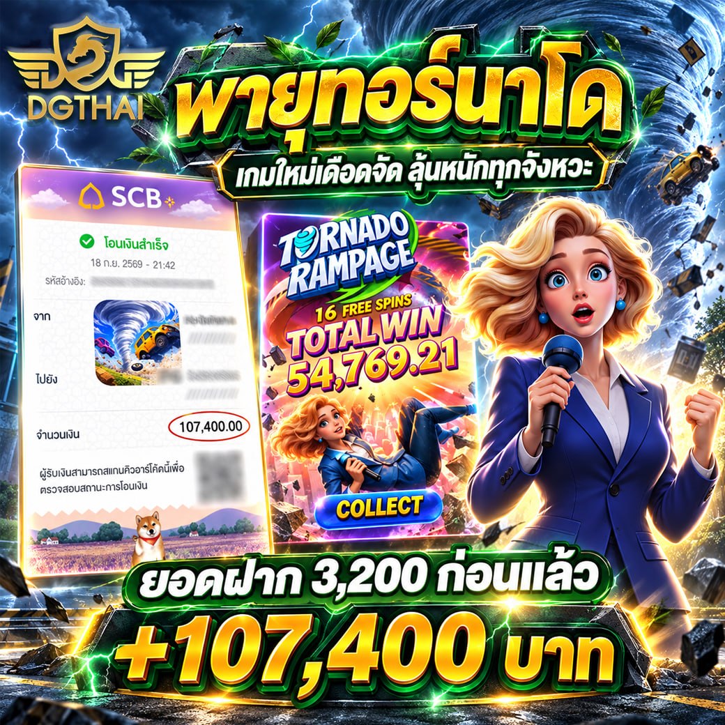 พายุทอร์นาโด เกมใหม่เดือดจัด ลุ้นหนักทุกจังหวะ — ทุน 3,200 ถอนแล้ว +107,400 บาท